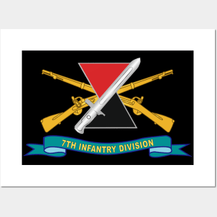 7th Infantry Division - DUI w Br - Ribbon X 300 Posters and Art